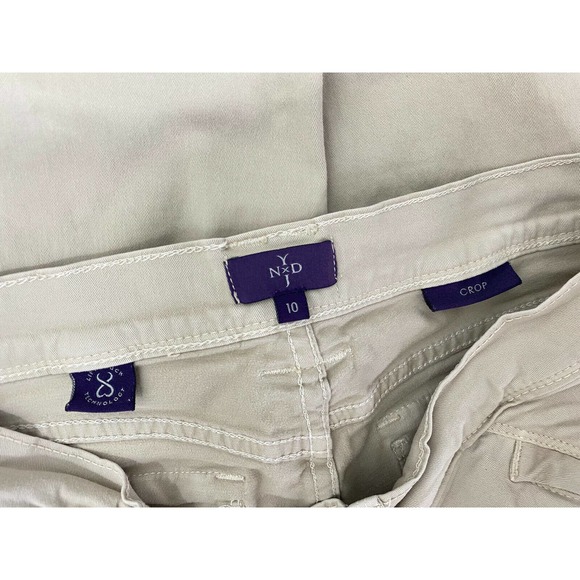 NYDJ khaki flat front capri cropped pants - Picture 8 of 9